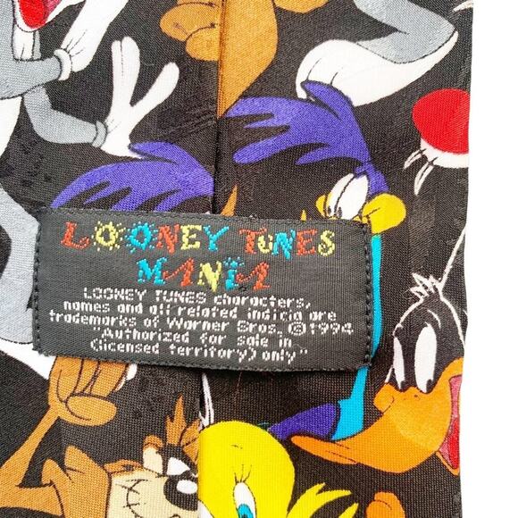 Warner Bros. Tie Vintage 1994 Looney Tunes Mania Novelty Bugs Bunny, Taz, Tweety - Picture 11 of 11